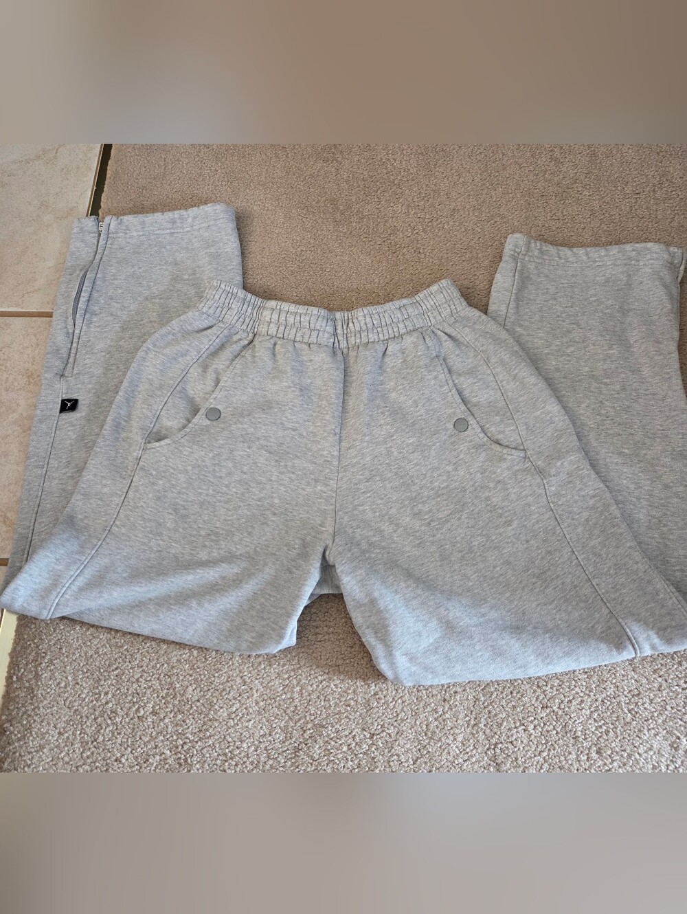 VTG Jordan Brand Baggy Wide-Leg Ankle Zip Sweatpants Men's S Y2K